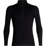 Icebreaker T-shirts Icebreaker Men's Merino 260 Tech Long Sleeve Half Zip Thermal Top - Black