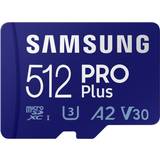 Samsung 512 GB Hukommelseskort Samsung Pro Plus 2021 microSDXC Class 10 UHS-I U3 V30 A2 512GB