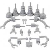 Byggelegetøj Silk Clay Robotdele størrelse 0,5-6 cm grå 19 stk