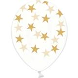 Festartikler Vegaoo Ballon transparent med guldfarvet Stjerner