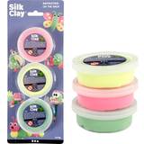 Silk Clay lys grøn, neon pink, neon gul, 3x14 g/ 1 pk