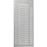 Sølv Papir Creativ Company Stickers, ark 10x23 cm, sølv, sølvbryllup, 1ark