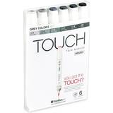Twin marker sæt Touch Twin Marker Brush Grey colors 6-pak