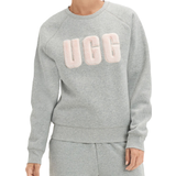 UGG Bomuld Tøj UGG W Madeline Fuzzy Logo Crewneck Sweatshirt - Grey Heather/Sonora