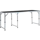 vidaXL Foldbart campingbord 180 x 60 cm aluminium grå