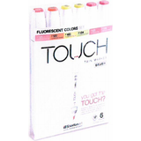 Touch Hobbyartikler Touch Twin Brush Markers, 6 stk. neonfarver