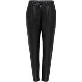 Elastan/Lycra/Spandex - Plisseret Bukser & Shorts Only Poptrash Coated Trousers - Black