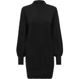 Ballonærmer - Høj krave - M Kjoler Only Labelle Life Long Sleeved Knitted Dress - Black