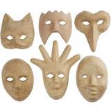 Hobbymaterialer Dekorative masker Højde 12-21 cm 6 stk