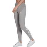 Dame - Jersey Tights adidas Women's Loungewear Essentials High-Waisted Logo Leggings - Medium Gray Heather/White