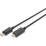 HDMI aktiv - Kabeladaptere - Skærmet Kabler Digitus 4K DisplayPort-HDMI 1.2 1m