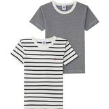Petit Bateau Drenge Overdele Petit Bateau Boy's Stripe T-shirt 2-pack - White/Navy (A01FS-00)