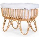 Beige Vugger Childhome Rattan Cradle Rectangular with Mattress 52x90cm