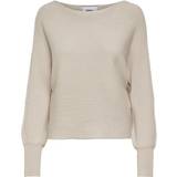 Bådudskæring - Dame Sweatere Only Adaline Life Short Knitted Sweater - Beige/Pumice Stone