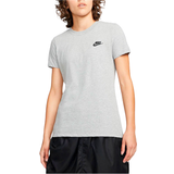 26 - Dame - Rund hals Overdele Nike Sportswear Club T-shirt Women's - Dark Grey Heather/Black