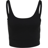 Dame - Nylon Overdele Nike Yoga Luxe Infinalon Crop Top Women - Black/Dark Smoke Grey