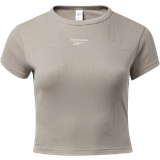 32 - Elastan/Lycra/Spandex Overdele Reebok Classics Ribbed T-shirt Plus Size - Boulder Grey