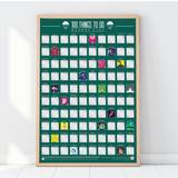 Plakater Gift Republic 100 Things To Do Bucket List Scratch Off Plakat 42x59.4cm