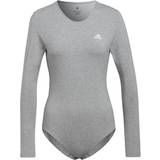 Adidas Bodystockings adidas Essentials Studio Bodysuit - Medium Grey Heather/White