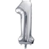 PartyDeco Foil Balloon Number 1 86cm Silver