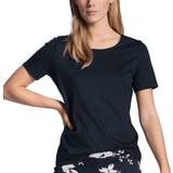 48 - Bomuld - Dame T-shirts Calida Favourites Dreams Shirt Short Sleeve - Dark Lapis Blue