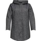 48 - Kort - Polyester Overtøj Only Sedona Curvy Seasonal Coat - Grey/Dark Grey Melange