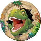 Grøn Tallerkener, Glas & Bestik Vegaoo Dinosaur Paptallerken T-Rex