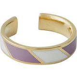 Lilla Ringe Design Letters Striped Candy Ring - Gold/Purple/White