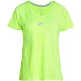 Grøn - L - Mesh Tøj Nike Air Dri-FIT Short-Sleeve Running T-shirt Women - Volt/Reflective Silver