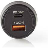 Cigarettænderstik (12-24 V) - Oplader - Sort Batterier & Opladere Nedis CCPD30W100BK