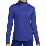 Dame - Fleece T-shirts & Toppe Nike Pro Therma-FIT Long-Sleeve Top Women - Deep Royal Blue/Particle Grey