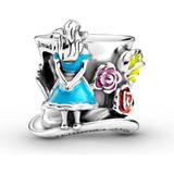 Pandora Gul Charms & Vedhæng Pandora Disney Alice in Wonderland & The Mad Hatter's Tea Party Charm - Silver/Multicolour