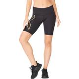 Dame - Nylon Shorts 2XU Light Speed Mid-Rise Compression Shorts Women - Black/Gold Reflective