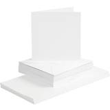 Vandbaseret Papir Creativ Company Kort og kuverter, kort str. 15x15 cm, kuvert str. 16x16 cm, 120 240 g, hvid, 50 sæt/ 1 pk