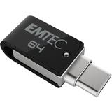 Emtec 64 GB Hukommelseskort & USB Stik Emtec USB 3.2 Gen 1 Mobile & Go T260C OTG 64GB