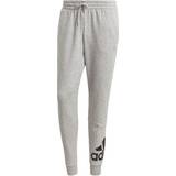 Adidas Træningstøj Bukser adidas Essentials French Terry Tapered Cuff Logo Pant Men - Medium Gray Heather/Black