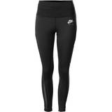 Høj talje - Mesh Bukser & Shorts Nike Air Dri-FIT Fold-Over Waist 7/8 Running Leggings Women - Black/White