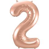 PartyDeco Foil Balloon Number 2 86cm Rose Gold