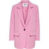 Elastan/Lycra/Spandex - Oversized Overdele Only Lana Berry Long Blazer - Pink/Fuchsia Pink