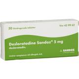 Sandoz Astma & Allergi Håndkøbsmedicin Desloratadine Sandoz 5mg 30 stk Tablet