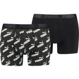 Puma Herre Underbukser Puma Men's Logo All-Over-Print Boxer Shorts 2-pack - Black