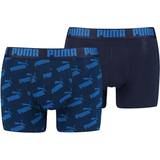 Puma Herre Underbukser Puma Men's Logo All-Over-Print Boxer Shorts 2-pack - Blue