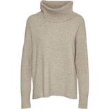 Dame - Slids Sweatere Vero Moda Doffy Cowl Neck Sweater - Sepia Tint/Detail Melange