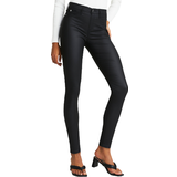 River Island Molly Coated Mid Rise Skinny Jeans - Black