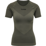Hummel Dame - Grøn T-shirts & Toppe Hummel First Seamless Jersey Women - Grape Leaf