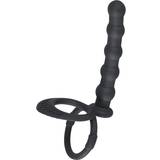You2Toys Black Velvets Cock & Ball Ring with Anal Beads