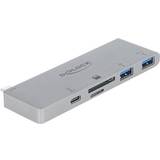 Usb hub kortlæser DeLock USB-C Card Reader for microSD/SD with USB Hub (64078)