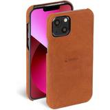 Krusell Brun Mobiltilbehør Krusell Leather Cover for iPhone 13