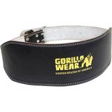 Gorilla Wear Full Leather Padded Belt Black/Gold XXL/3XL