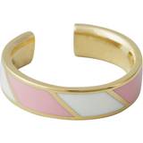 Ringe Design Letters Striped Candy Ring - Gold/White/Pink